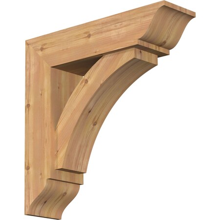 Ekena Millwork Thorton Traditional Smooth Bracket w/ Offset Brace, Western Red Cedar, 7 1/2"W x 28"D x 28"H BKT0806X28X28THR01SWR